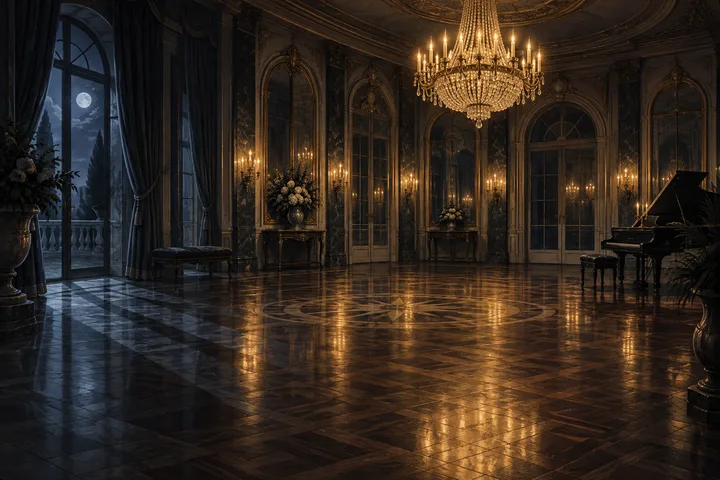 The ballroom at night