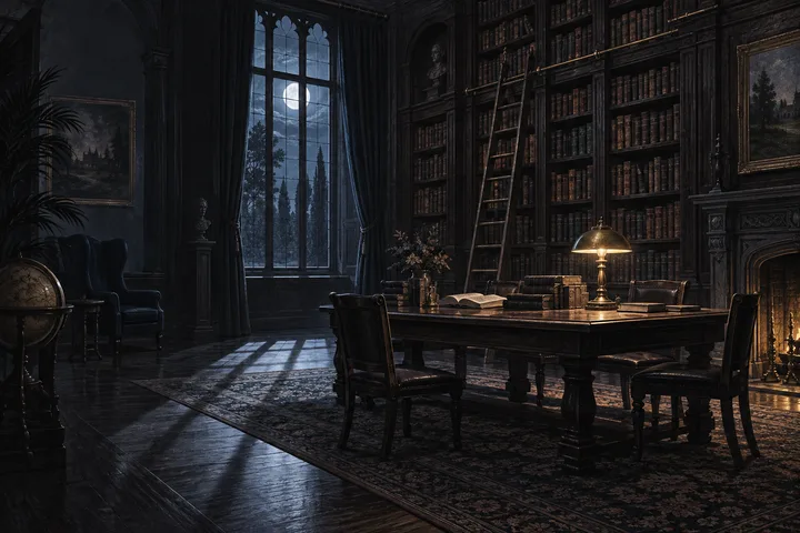 The library at night