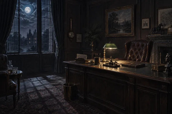 The study at night